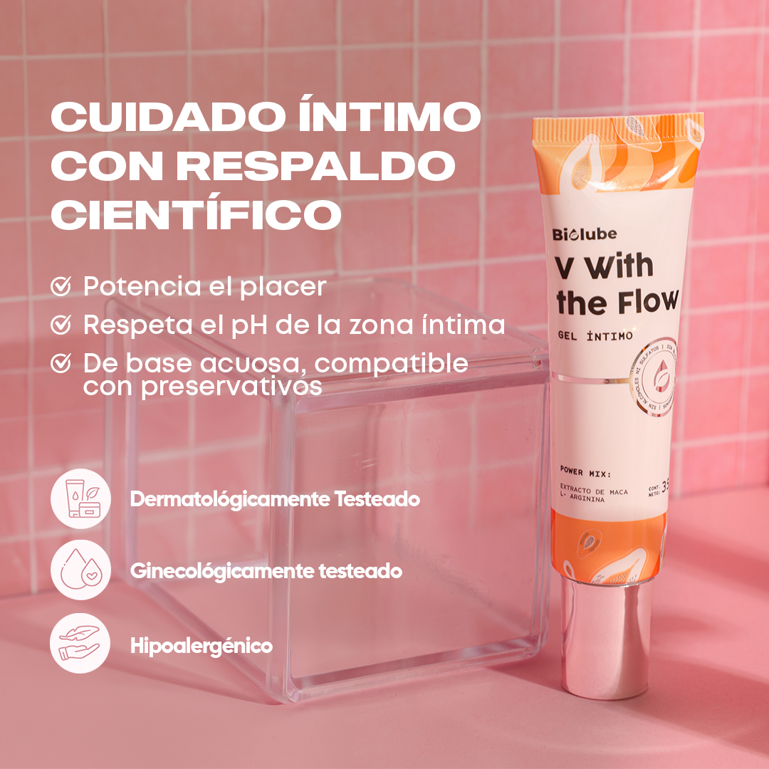 V With the Flow Gel Lubricante para el bienestar íntimo