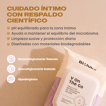 Refreshing and biodegradable intimate hygiene wipes (Pack x4)