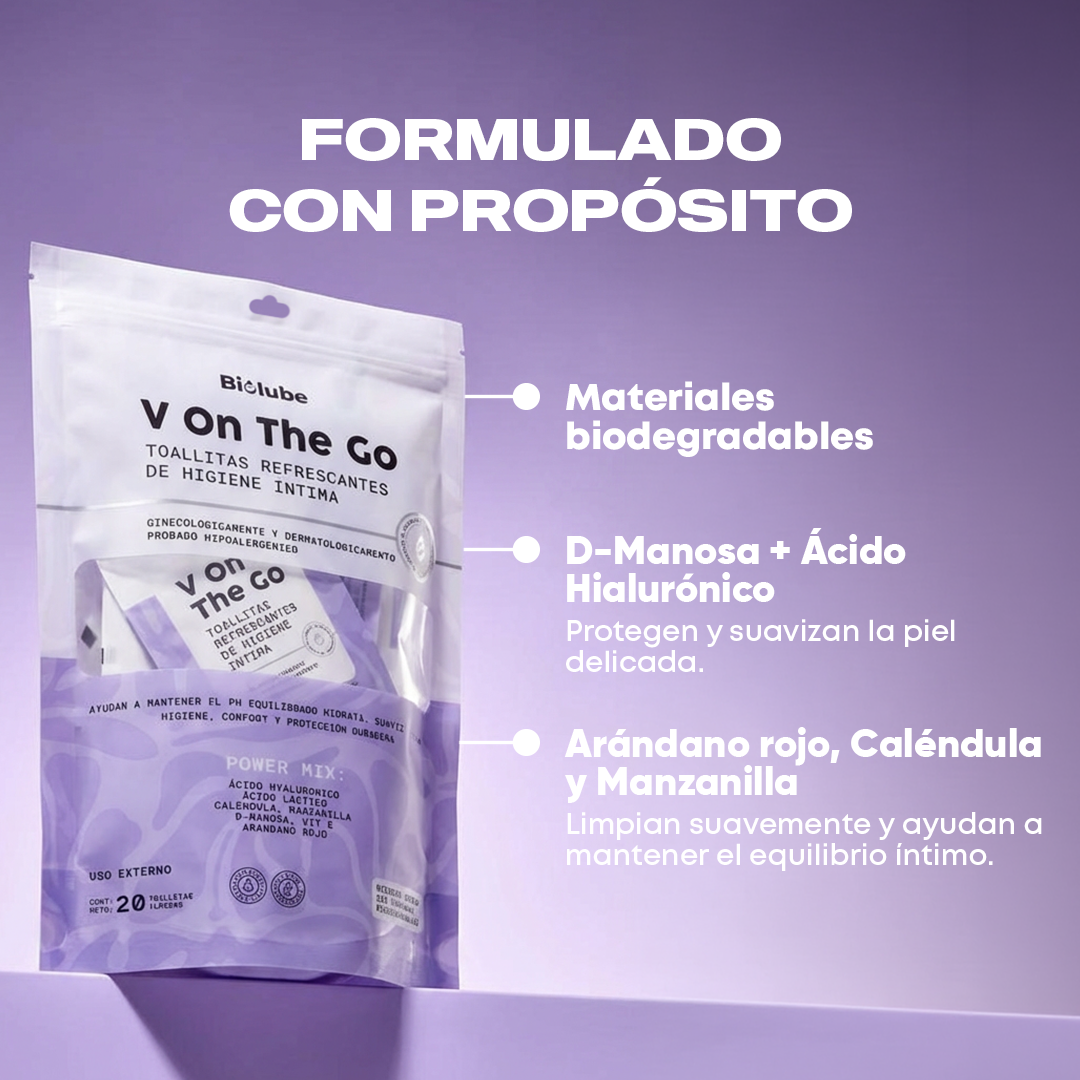 Refreshing and biodegradable intimate hygiene wipes (Pack x4)