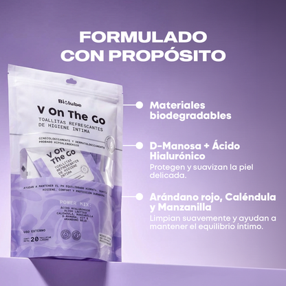 Refreshing and biodegradable intimate hygiene wipes (Pack x4)