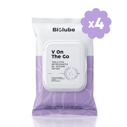 Toallitas biodegradables de higiene íntima (Pack x4)