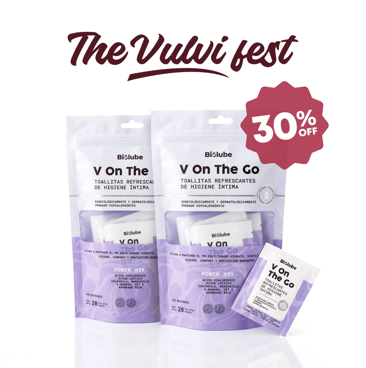 Toallitas biodegradables IN DI VI DUA LES (Pack x2)